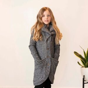 REBECCA KING GIRLS THREE WAY SWEATER - CHARCOAL SIZE 6